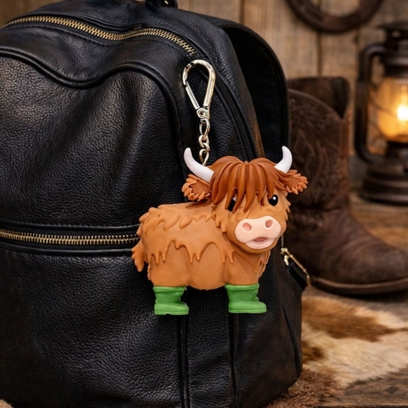 Bath & Body Works Highland Cow Keychain Pocketbac Holder SOLDOUT EVERYWHERE - Picture 5 of 9